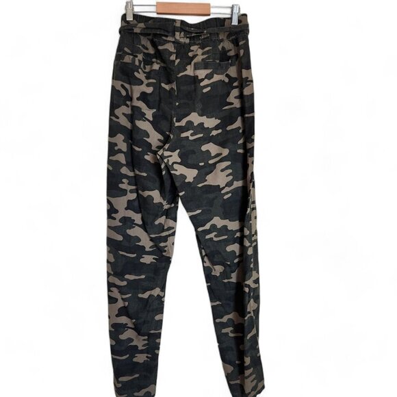 Soho Pants Women's M Camo Linen Drawstring Elastic Waist Casual Pull On - Picture 3 of 12
